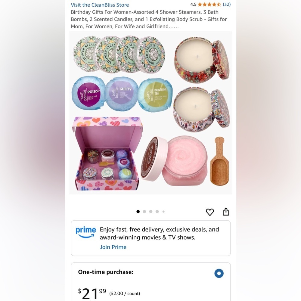 CleanBliss|Luxury Spa Gift Set Shower Steamers, Bath Bombs, Candles & Body Scrub - Picture 9 of 12